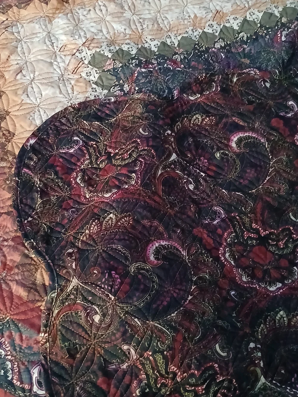 Spice Patchwork Paisley Quilted Throw Blanket - Red, Green & Gold